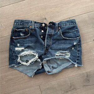 Distressed Denim Shorts